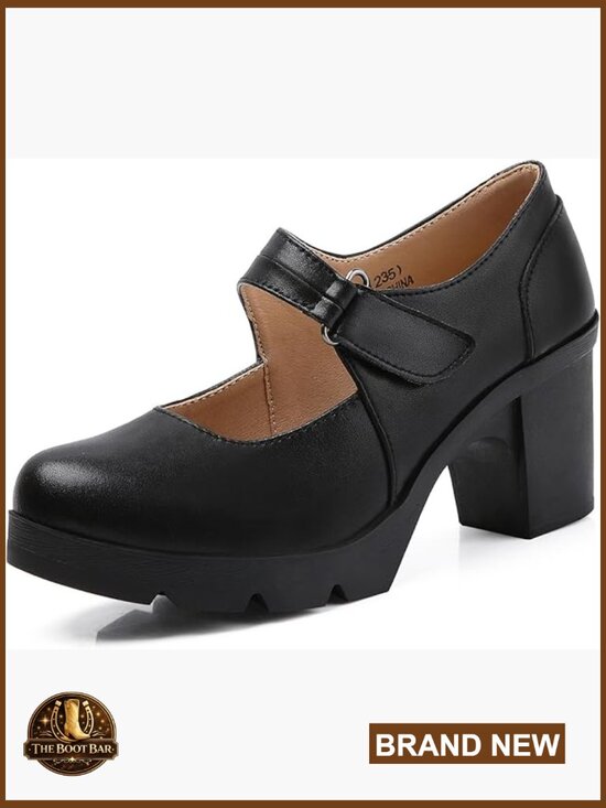 Shoes - Women's Classic Mid Heel Mary Jane Oxfords Platform Dress Pumps
